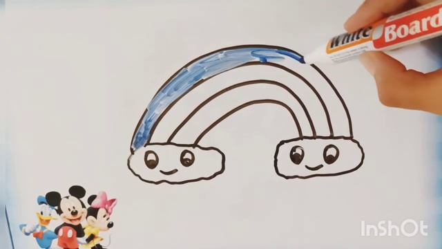 बच्चों के लिए इंद्रधनुष ड्राइंग Drawing rainbow for children Рисование радуга для детей for Kids смотреть онлайн