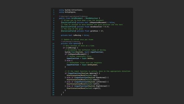 Create a 2D grid movement player controller script in Unity смотреть онлайн