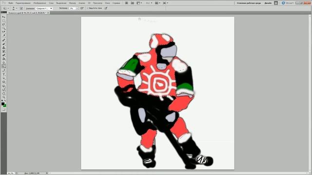Хоккеист рисунок в Photoshop CS5 смотреть онлайн