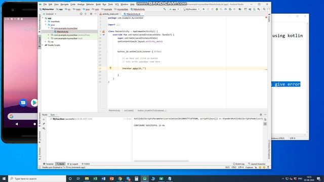 Android Kotlin - How do you implement snackbar in android studio? смотреть онлайн