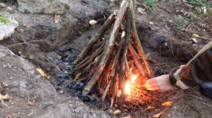 Костер " Шалаш " Как разжечь костер.