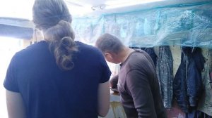 Север 440, оклейка корпуса лодки