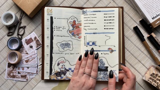 Новый ежедневник I Midori Traveler's Notebook I Оформление июнь-июль Bullet Journal смотреть онлайн