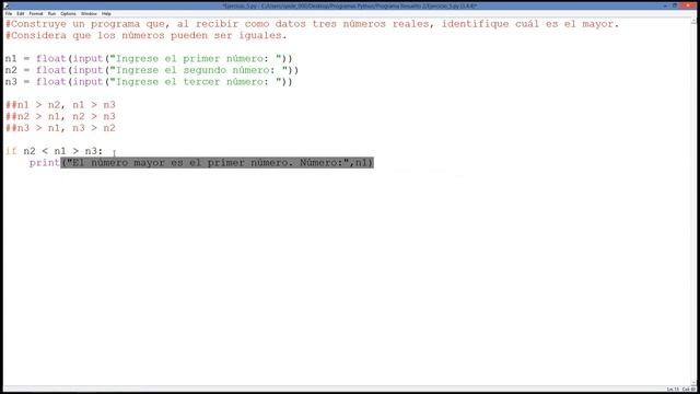 #5 [Python] – Determinar el mayor de tres números (1/2) смотреть онлайн