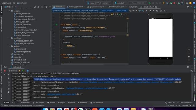 Unhandled Exception: [core/duplicate-app] A Firebase App named "[DEFAULT]" already exists смотреть онлайн