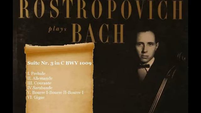 J S Bach Cello Suite Nr 3 M Rostropovich 1955 смотреть онлайн