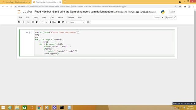 Python Program Read Number N and print the Natural numbers summation pattern смотреть онлайн