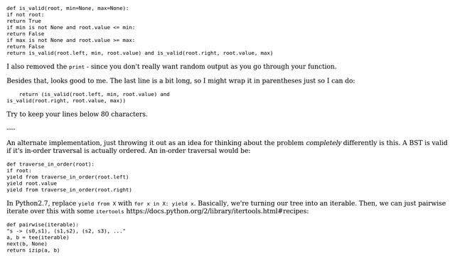 Code Review: Python function to determine whether a given BST is valid (3 Solutions!!) смотреть онлайн