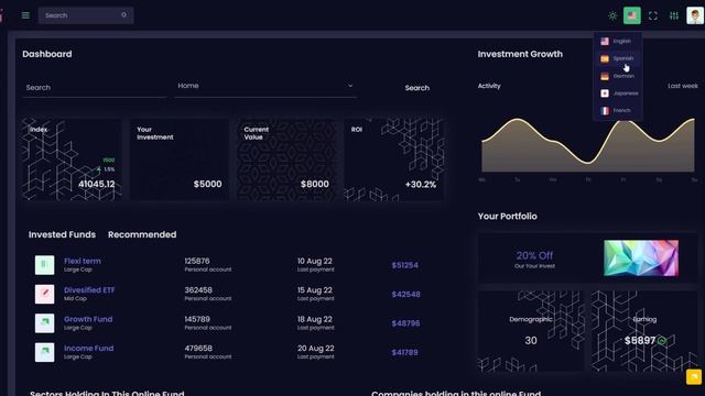 Investment Portfolio UI framework with Bootstrap 5 смотреть онлайн