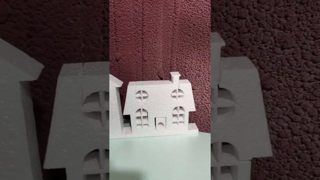 Домики из пенопласта, новогодний декор! смотреть онлайн