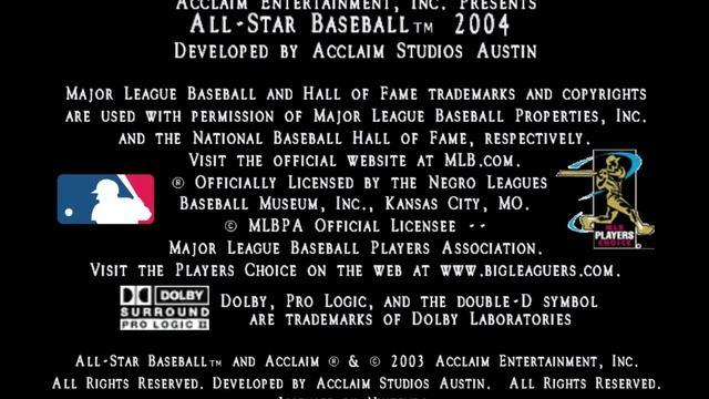 Major League Baseball/MLB Players Choice/Dolby Surround Pro Logic II (2003) смотреть онлайн