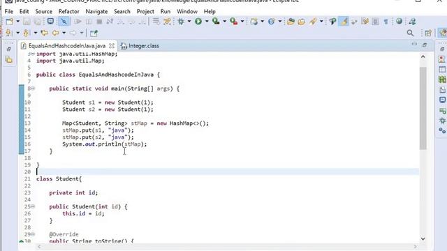 equals and hashcode methods in java смотреть онлайн