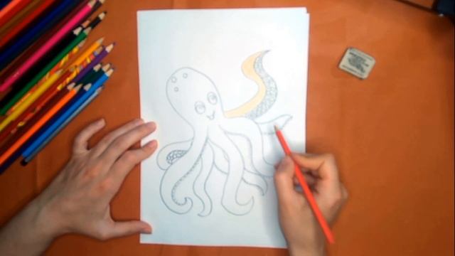 Как нарисовать осьминога карандашом. Онлайн-школа рисования "Малевашки" смотреть онлайн
