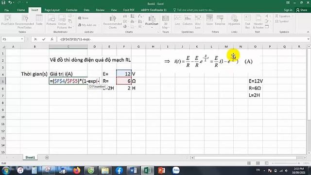 Hàm quá độ mạch RL, RC Cách sử dụng Excel vẽ hàm quá độ(P1) смотреть онлайн
