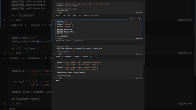 Python Dictionary update() Method смотреть онлайн