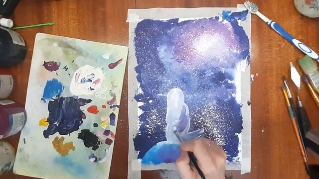 Как нарисовать девушку в космосе. Рисуем космос. Как нарисовать рисунок ко дню космонавтики. смотреть онлайн