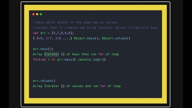 Array Prototype Method keys & values in Javascript #28 смотреть онлайн