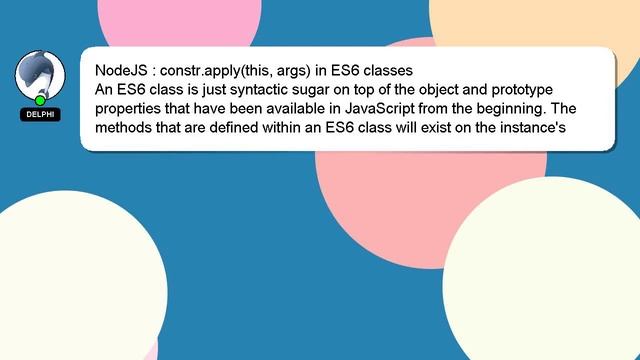 NodeJS : constr.apply(this, args) in ES6 classes смотреть онлайн