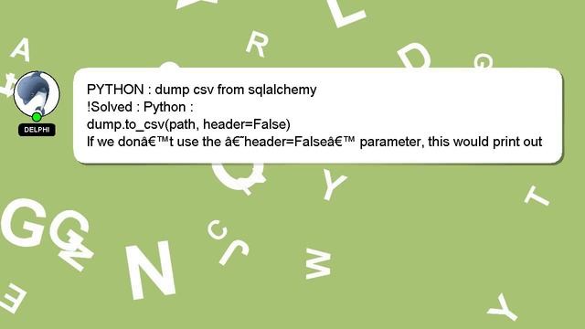 PYTHON : dump csv from sqlalchemy смотреть онлайн