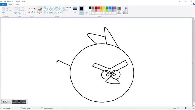 How to Draw Red Angry Bird || Angry Bird Drawing смотреть онлайн