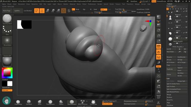 Урок 13. Моделирование головного убора для Бабы Яги в Zbrush. смотреть онлайн