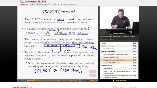 PHP with MySQL: SELECT Command смотреть онлайн