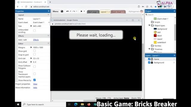 Basic Bricks Breaker /Bouncing Ball Game Tutorial using Construct 3 смотреть онлайн