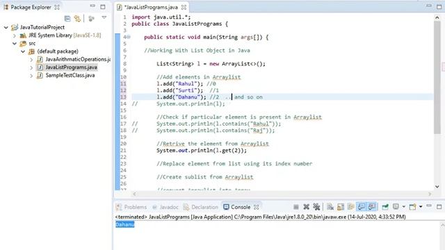 Java List Programs смотреть онлайн