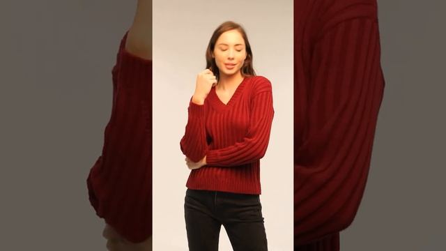 Обзор женского пуловера цвета спелой вишни VAY 212-41100 смотреть онлайн