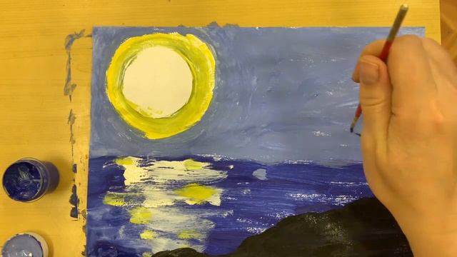 Рисование гуашью для самых маленьких "Вечерний пейзаж" смотреть онлайн