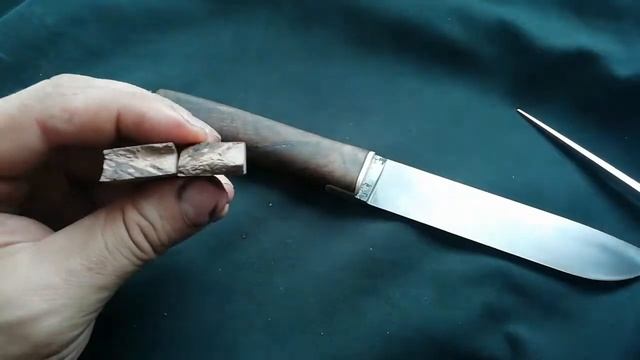 Стабилизированная пихта на рукояти ножа.