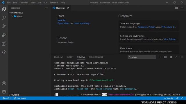Installing Create React App and Making my first React App смотреть онлайн
