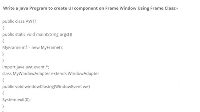 JAVA PROGRAM TO CREATE UI COMPONENT ON FRAME WINDOW USING FRAME CLASS смотреть онлайн