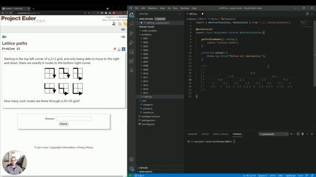 #15: Lattice Paths - Project Euler смотреть онлайн