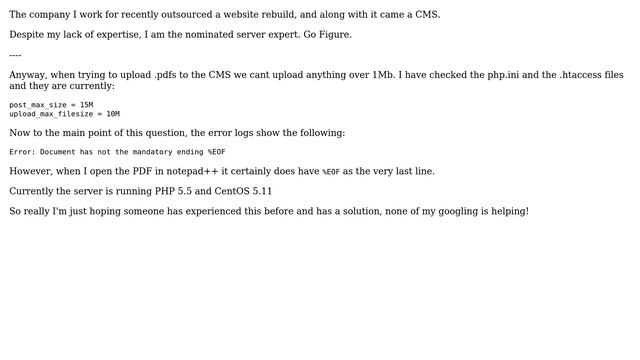 DevOps & SysAdmins: httpd error log "Error: Document has not the mandatory ending %EOF" смотреть онлайн