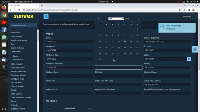 Selecionador de datas com javascript php mysql calendário смотреть онлайн