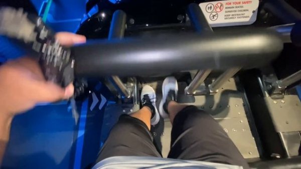 Tron Lightcycle Run Nighttime Lights On POV! View From Accessible Seat Last Row! Magic Kingdom WDW!