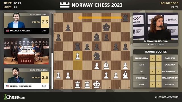 Magnus SACRIFICES 25 SECONDS on Move 1 vs Hikaru in a BLITZ Game | 2023 Norway Chess Blitz смотреть онлайн