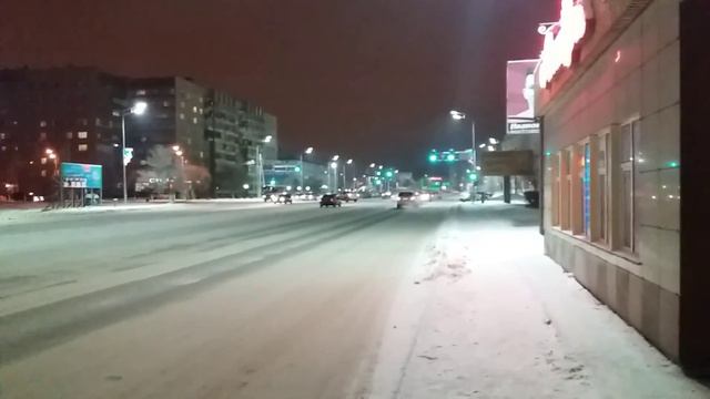 Петропавловск зимой ул. Жумабаева. смотреть онлайн
