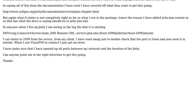 Jetty JMX setup for remote access смотреть онлайн