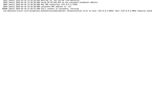 DevOps & SysAdmins: DataStax OpsCenter agent fails to start when Cassandra requires authentication смотреть онлайн