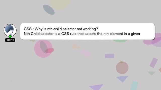 CSS : Why is nth-child selector not working? смотреть онлайн