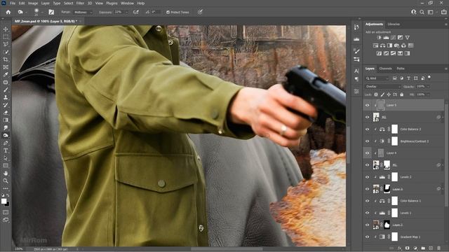Movie Poster With Rusty Texture in Photoshop смотреть онлайн