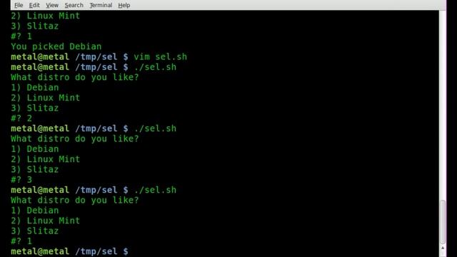 Select Statments in BASH - Linux смотреть онлайн