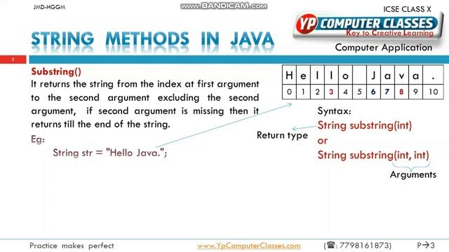 substring in Java | java substring method with syntax and examples | YP Computer Classes смотреть онлайн