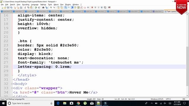 Triple Layered Button Hover Effect CSS 2018 | Cool Css Effects | Pure Css Tutorial смотреть онлайн