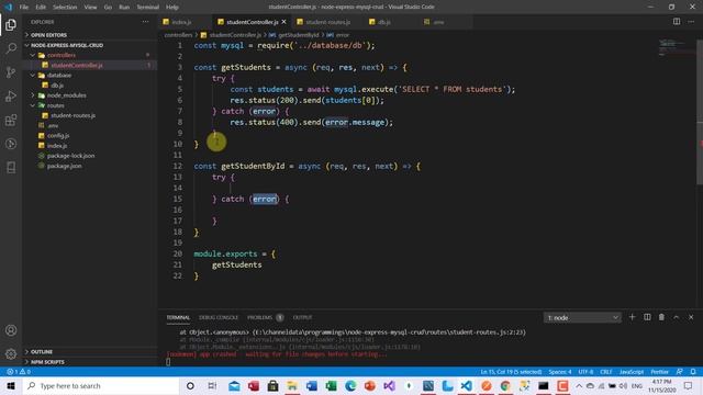 Node.js Express.js MySQL | Building CRUD App with Node.js Express and MySQL -| Restful Services смотреть онлайн