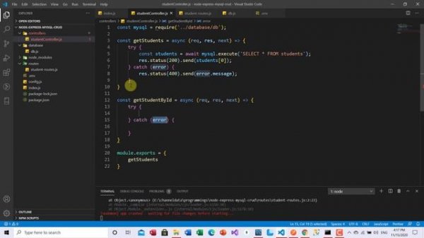 Node.js Express.js MySQL | Building CRUD App with Node.js Express and MySQL -| Restful Services