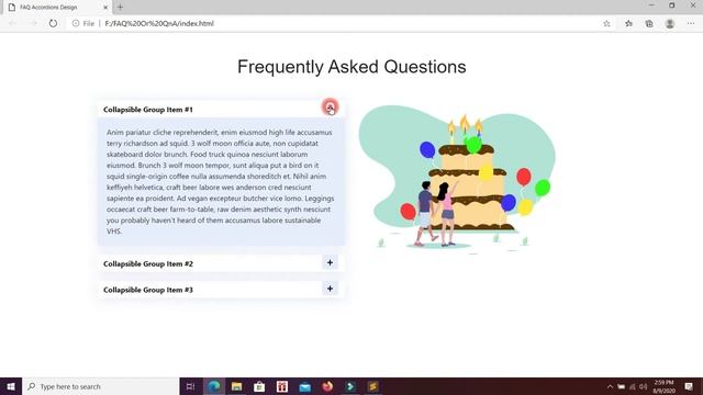 Accordion CSS And HTML || FAQ Design HTML CSS || With Source Code смотреть онлайн
