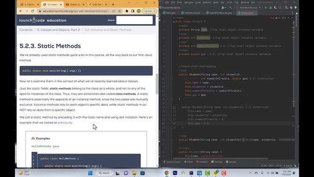 Simplilearn Java Chapter 5 Instance and Static Methods - LaunchCode Curriculum смотреть онлайн